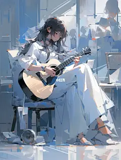 男女生弹吉他头像壁纸