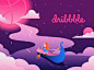 您好Dribbble！应用活版印刷卷筒纸ui设计插图