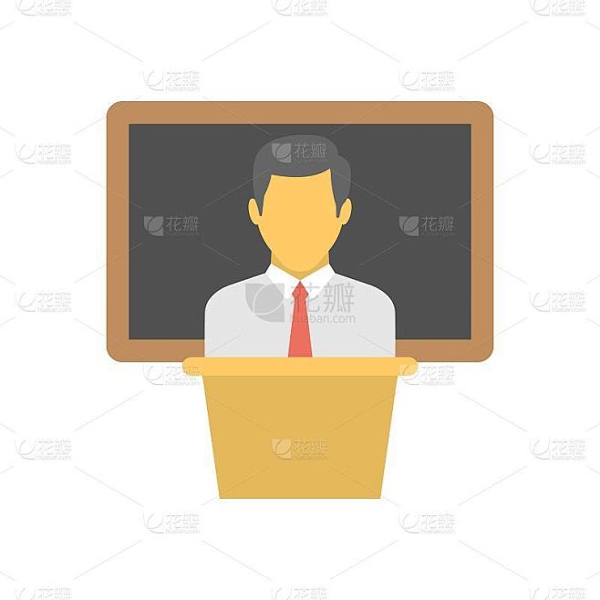 教师图标在平面设计风格。教育、学校的概念。