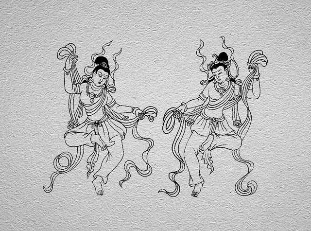 线描88幅飞仙图-花瓣网