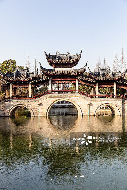 江苏苏州园林，静思园，冬季风光图片素材