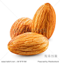 tasty almonds nuts isolated on white background Clipping Path 