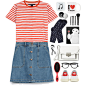 A fashion look from June 2015 featuring long tee, circle skirt and Brooks Brothers. Browse and shop related looks.