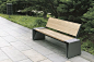 S. bench - contemporary outdoor bench in wood and metal for public spaces (with backrest) RADIUM mmcité