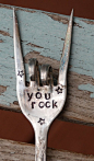 You Rock hand stamped Garden Art Rock and Roll by VintageGardenArt $12.99: