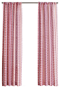 Pineda Striped Rod Pocket Curtain Panel, Berry, 40x63 contemporary-curtains