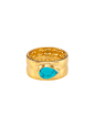 Ryan Hammered Turquoise Band Ring by Melinda Maria at Gilt