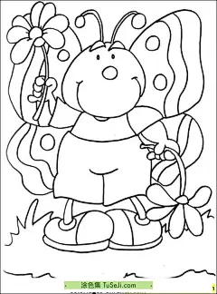 11张花园中昆虫忙碌蝴蝶毛毛虫蜘蛛涂色卡通简笔画大全！ | 涂色集，涂色画打印大图 : 当阳光透过树梢，洒在花朵盛开的草地上，一只蝴蝶悄然出现，它的翅膀在阳光下闪烁着绚丽的光芒。它的翅膀是大自然的杰作，上面布满了精致的图案和色彩，仿佛是精心绘制的艺术品。蝴蝶开始缓缓地拍动翅膀，每一次扇动都显得那么轻盈而有节奏。它在空中翩翩起舞 11张花园中昆虫忙碌蝴蝶毛毛虫蜘蛛涂色卡通简笔画大全！