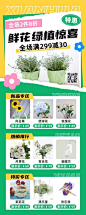 电商园艺鲜花长图海报
