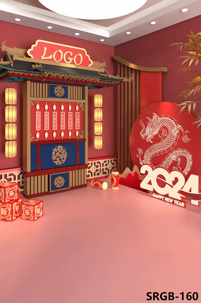 龙年国潮直播间背景墙3d立体壁纸元旦年货节大牌直播背景布带货零食直播背景高清大气可定制直播场景布置搭建-tmall.com天猫-花瓣网