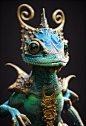 Anthropomorphic cute majestic chameleon arcane mage, lots of details, portrait, finely detailed armor, cinematic lighting, intricate filigree metal design, 8k, unreal engine, octane render, realistic, redshift render