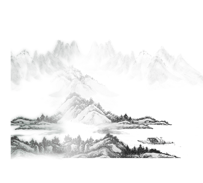 古风水墨山水免扣素材