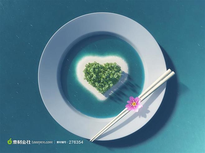 绿色环保公益广告创意图片素材中国--盘子...