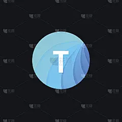 清水圆图标波浪符号T字母矢量设计