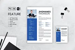 互联网设计师程序员技术人工程师简历&amp;推荐信二合一模板 CV Resume designshidai_com_jianli02