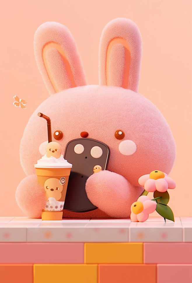 可爱的小兔子#粉色兔兔