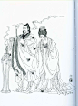 <Pic>古代天子画像,选自日本画家皇名月《历代帝王图》唐玄宗，杨贵妃 