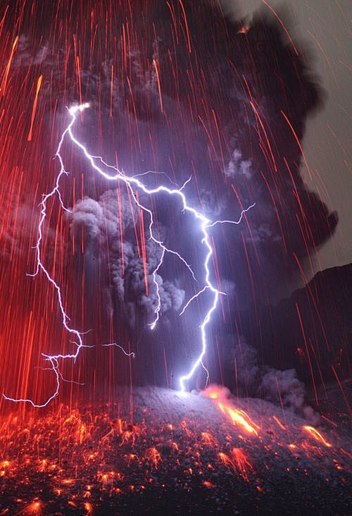 樱岛火山闪电