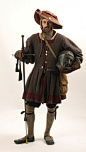 Matt Johnston of Dedham aka Matthaus Kettner, his SCA name, poses in his 1520s Bavarian dress. Johnson is a metalsmith who created his own fencing helmet made from hammered sheet steel in his work shop. Johnston has also created metal armor made in the sa