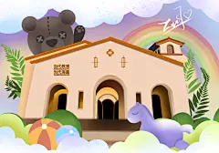 扁平风幼儿园建筑