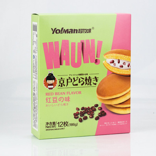 超友味京户铜锣烧蛋糕186g12枚红豆味...