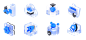 3d立体磨砂图标