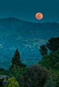 超级月亮，时间：2012年5月6日晚。位置：美国加州 Walnut Creek。


