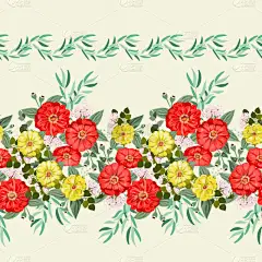 无缝隙的艳丽斑斓的花纹在小花园的花丛中.米勒弗勒。纺织品,壁纸,封面,表面,印刷品,礼品包装,剪贴簿