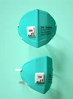 简约绿色防御病毒口罩样机