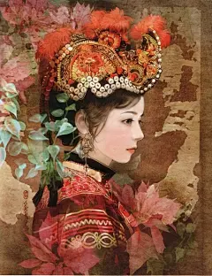 彝族、手绘、古典、倾城、中国风、古风、民族特色服装