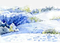 水彩冬天的雪地 免费下载 页面网页 平面电商 创意素材