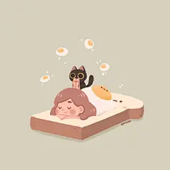 【审美练习|插画】一组软萌可爱的小插画，配色温暖，人物和动物的造型也特别呆萌。by:Korawia C.(behance.net/korawia)  #设计秀# 小编@万万wannabebetter ​​​​