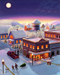 童话冬天的美景插画视觉设计艺术_插画 - 场景 _T20191119  _背景-冰雪_T20191119 