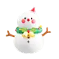 3D立体圣诞节花环雪人