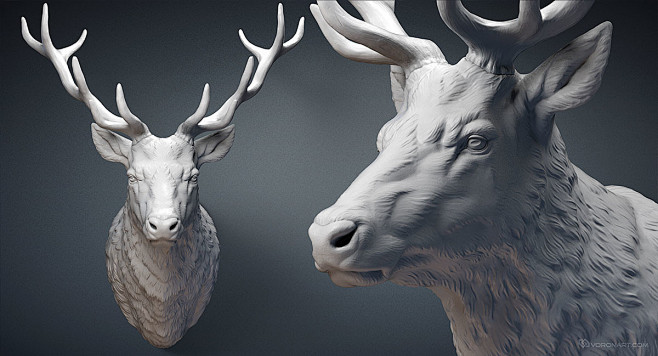 Deer head sculpture ...