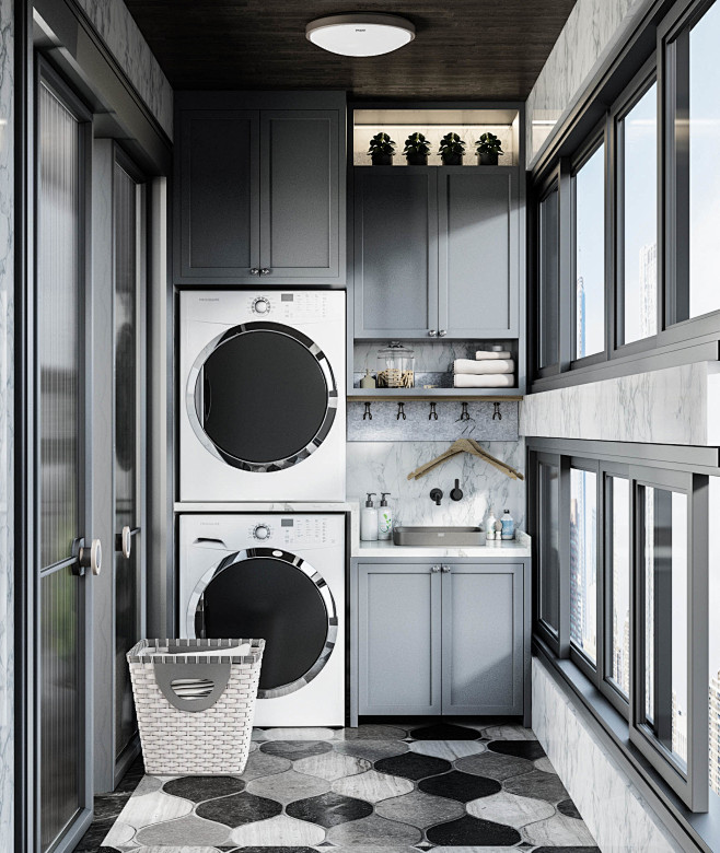 现代阳台洗衣房-室内设计-拓者设计吧