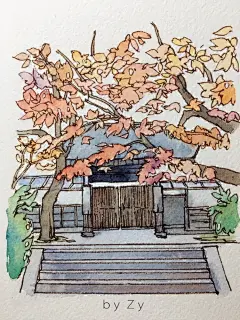 日本庭院。再来次九图✧⁺⸜(●˙▾˙●)⸝⁺✧ 虽然不是平时的写实风，偶尔换种玩玩嘛~ （作者：  1080pZy君） ​ ​​​​