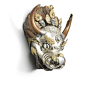 A large silver and gilt-copper repoussé head of Vajrabharaiva Tibet, 18th/19th century | 藏傳 十八/十九世紀 銀捶揲局部鎏紅銅牛首 | Important Chinese Art | 中國藝術珍品 | 2022 | Sotheby's