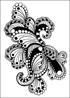 缠绕画-花瓣网|陪你做生活的设计师 | 黑白稿 花纹 图案 装饰画