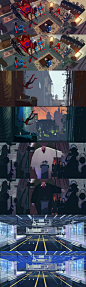 《蜘蛛侠：平行宇宙》设定稿 : 本文共分为两个部分 第一部分：Yun Ling 凌云 给《蜘蛛侠：平行宇宙》绘制的场景概...