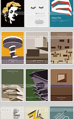 310款国外欧美日式极简获奖矢量海报广告平面设计素材AI源文件图