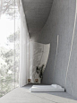 "Lebanon-based architect Paul Kaloustian took advantage of the height a dense pine tree forest offers, and opted to invert the thumb-rule of broad and horizontal modernism. Designing a residential house infused with a courageous vertical visual ident