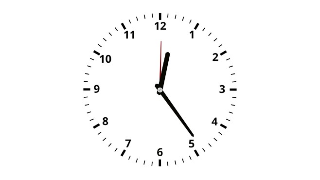时钟表面有十二个数字和旋转时间。