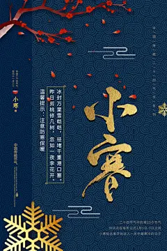 创意大寒小寒小雪大雪节气寒冷下霜海报