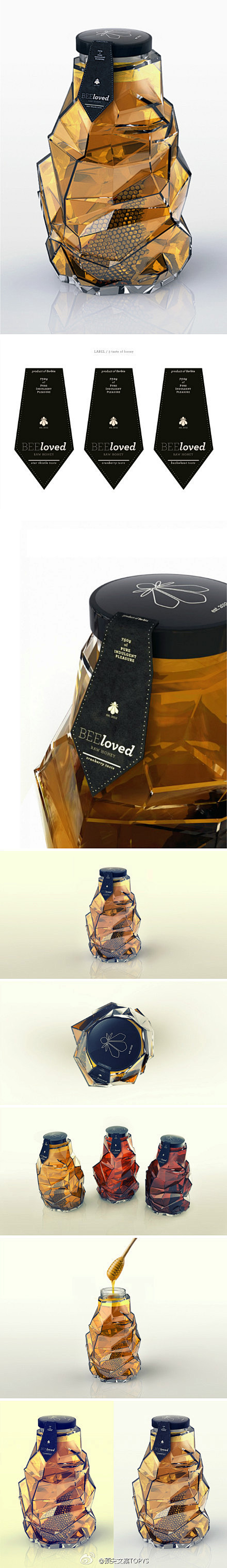 【BEEloved蜂蜜包装设计：不规则多...