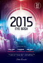 2015 NYE Bash Flyer : Easy to customize PSD flyer template for your club or music event