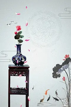 中国风陶艺古董家具宣传海报设计 高清背景 背景 设计图片 免费下载 页面网页 平面电商 创意素材