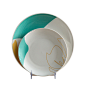 北欧创意装饰摆盘 彩色龟背竹陶瓷盘子小清新 软装样板房西餐盘-善木良品