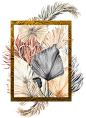 欧式复古艺术雕塑花卉婚礼海报手账装饰免抠透明PNG图案 PS素材 (12)