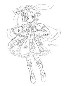 落書詰2 [15]2妖精的国度采集到漫画人物线稿-女采集#线稿#全身漫画